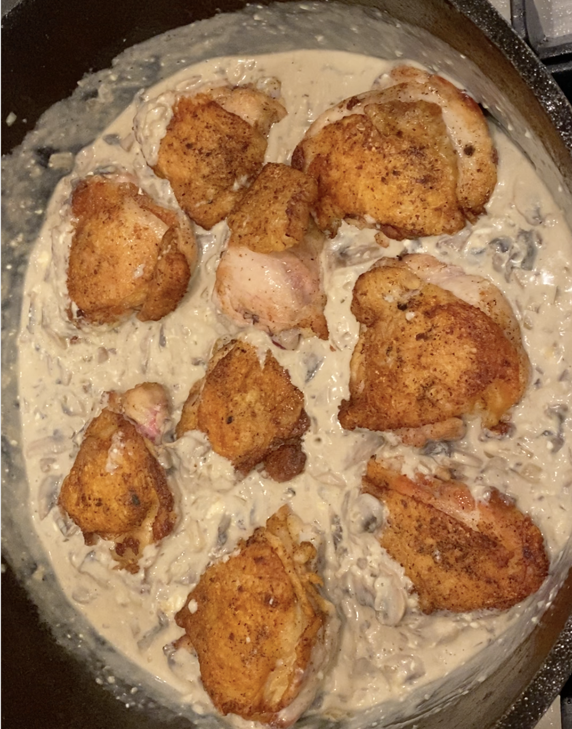 Chicken In Creamy Garlic Mushroom Sauce